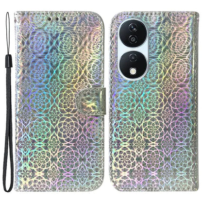 For Honor X7b 4G / Play 50 Plus 5G Wallet Case Dazzling Flower Pattern PU Leather Cover