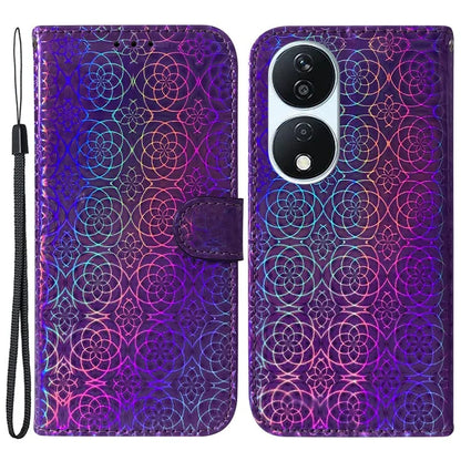 For Honor X7b 4G / Play 50 Plus 5G Wallet Case Dazzling Flower Pattern PU Leather Cover