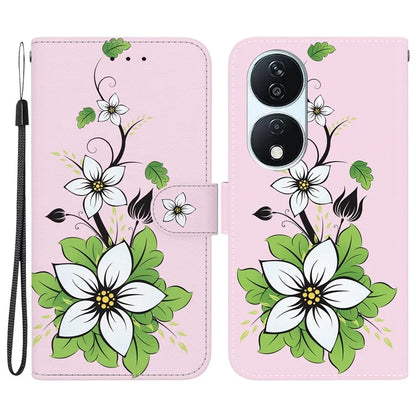 For Honor X7b 4G / Play 50 Plus 5G Phone Case with Strap PU Leather Cover
