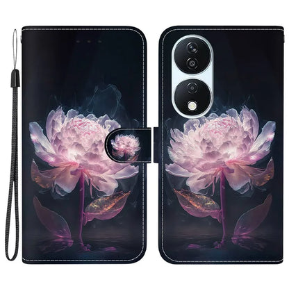 For Honor X7b 4G / Play 50 Plus 5G Phone Case with Strap PU Leather Cover