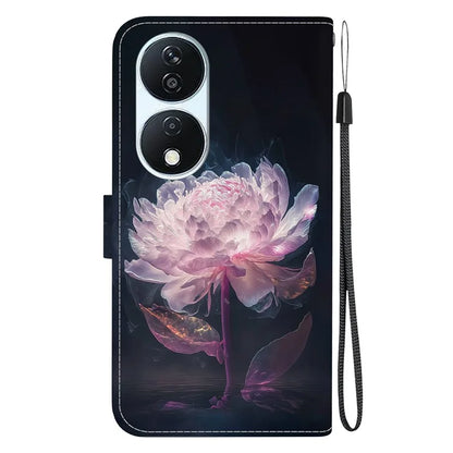 For Honor X7b 4G / Play 50 Plus 5G Phone Case with Strap PU Leather Cover