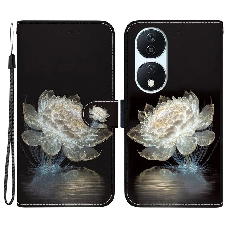 For Honor X7b 4G / Play 50 Plus 5G Phone Case with Strap PU Leather Cover