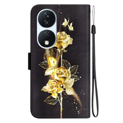 For Honor X7b 4G / Play 50 Plus 5G Phone Case with Strap PU Leather Cover