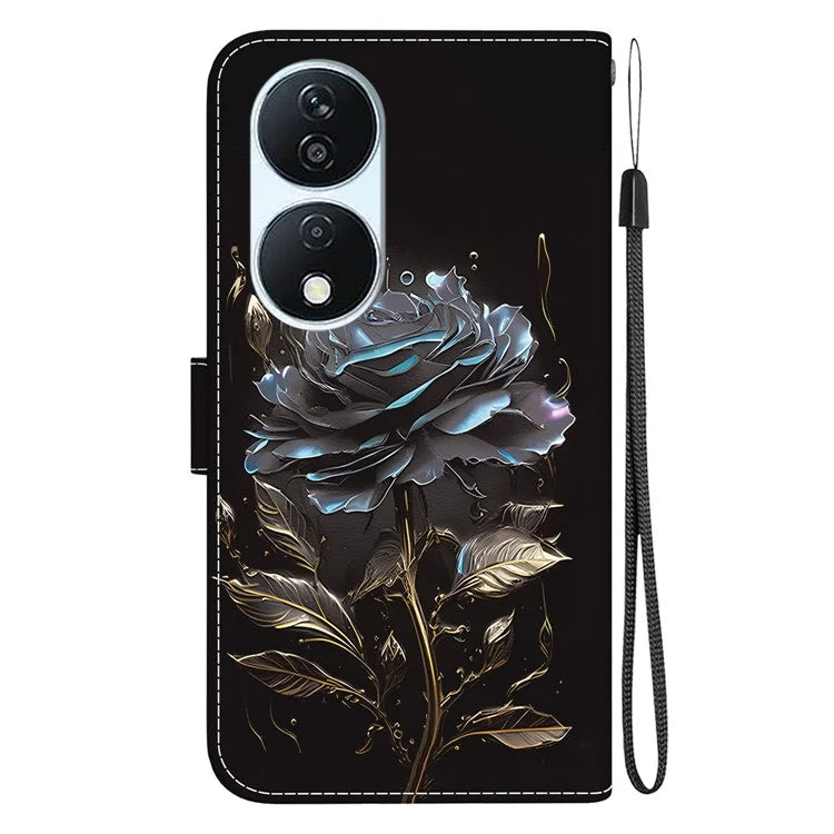 For Honor X7b 4G / Play 50 Plus 5G Phone Case with Strap PU Leather Cover