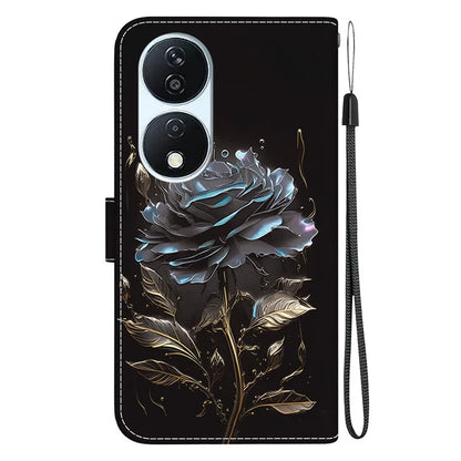 For Honor X7b 4G / Play 50 Plus 5G Phone Case with Strap PU Leather Cover