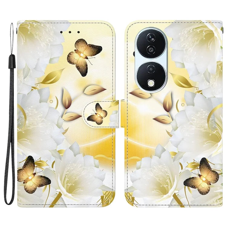 For Honor X7b 4G / Play 50 Plus 5G Phone Case with Strap PU Leather Cover
