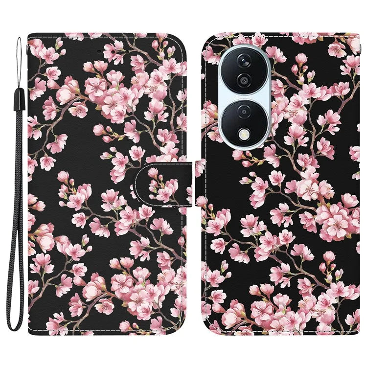 For Honor X7b 4G / Play 50 Plus 5G Phone Case with Strap PU Leather Cover