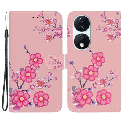 For Honor X7b 4G / Play 50 Plus 5G Phone Case with Strap PU Leather Cover