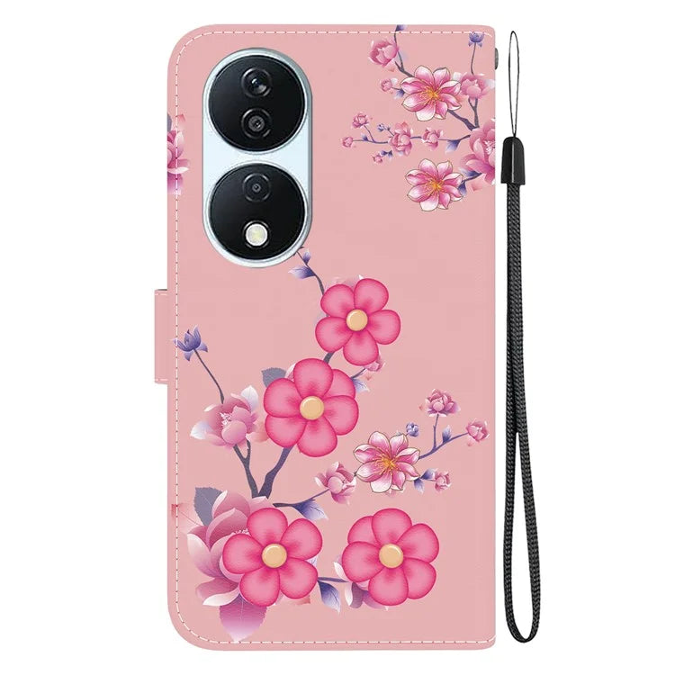 For Honor X7b 4G / Play 50 Plus 5G Phone Case with Strap PU Leather Cover