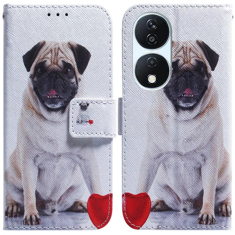For Honor X7b 4G / Play 50 Plus 5G Leather Case Pattern Printing Wallet Phone Cover
