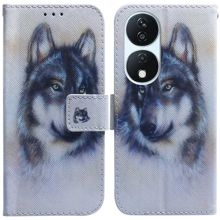 For Honor X7b 4G / Play 50 Plus 5G Leather Case Pattern Printing Wallet Phone Cover