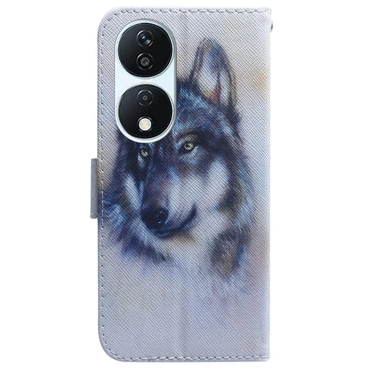 For Honor X7b 4G / Play 50 Plus 5G Leather Case Pattern Printing Wallet Phone Cover