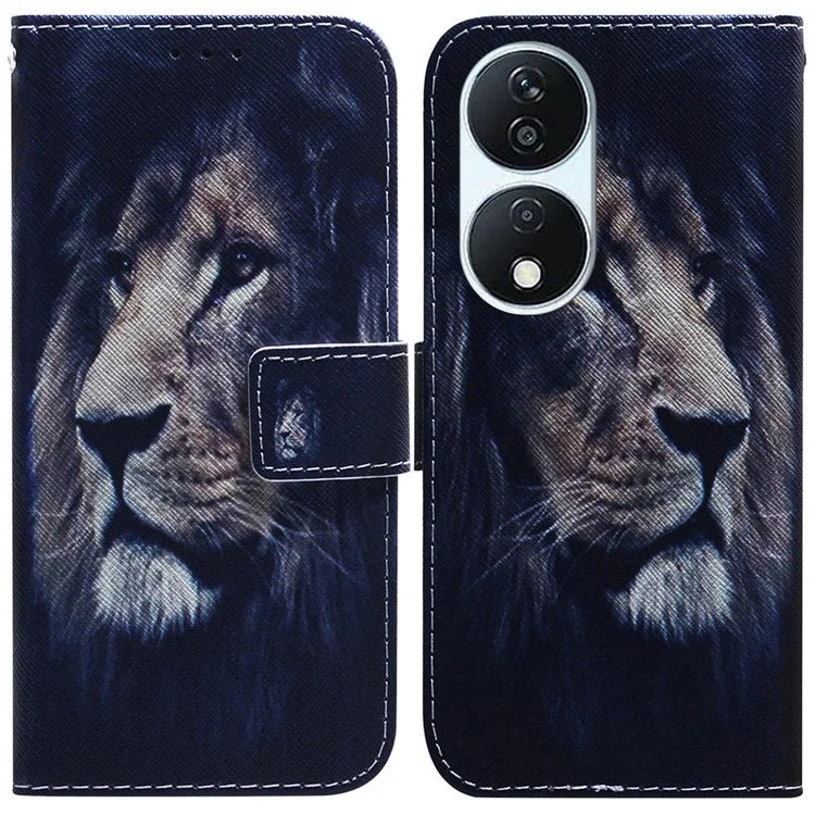 For Honor X7b 4G / Play 50 Plus 5G Leather Case Pattern Printing Wallet Phone Cover