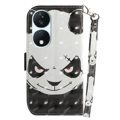 For Honor X7b 4G / Play 50 Plus 5G Cover 3D Pattern Printing Leather Stand Phone Case with Strap