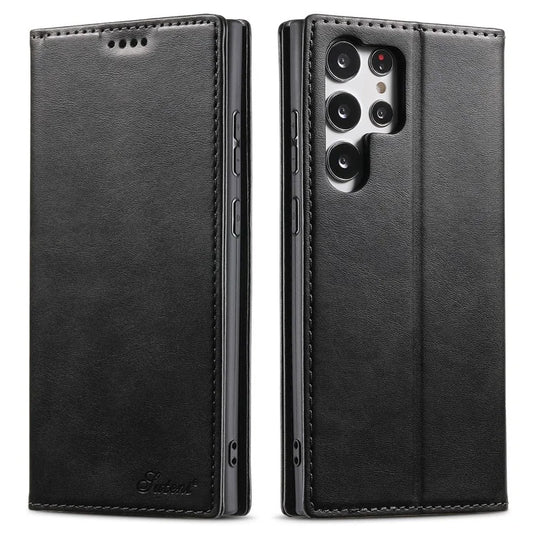 SUTENI For Samsung Galaxy S24 Ultra Case Magnetic Closing Flip Leather Phone Cover