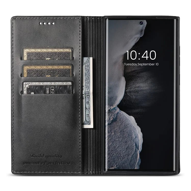 SUTENI For Samsung Galaxy S24 Ultra Case Magnetic Closing Flip Leather Phone Cover