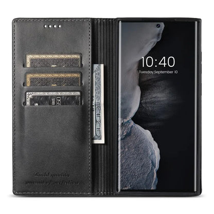 SUTENI For Samsung Galaxy S24 Ultra Case Magnetic Closing Flip Leather Phone Cover