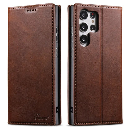 SUTENI For Samsung Galaxy S24 Ultra Case Magnetic Closing Flip Leather Phone Cover