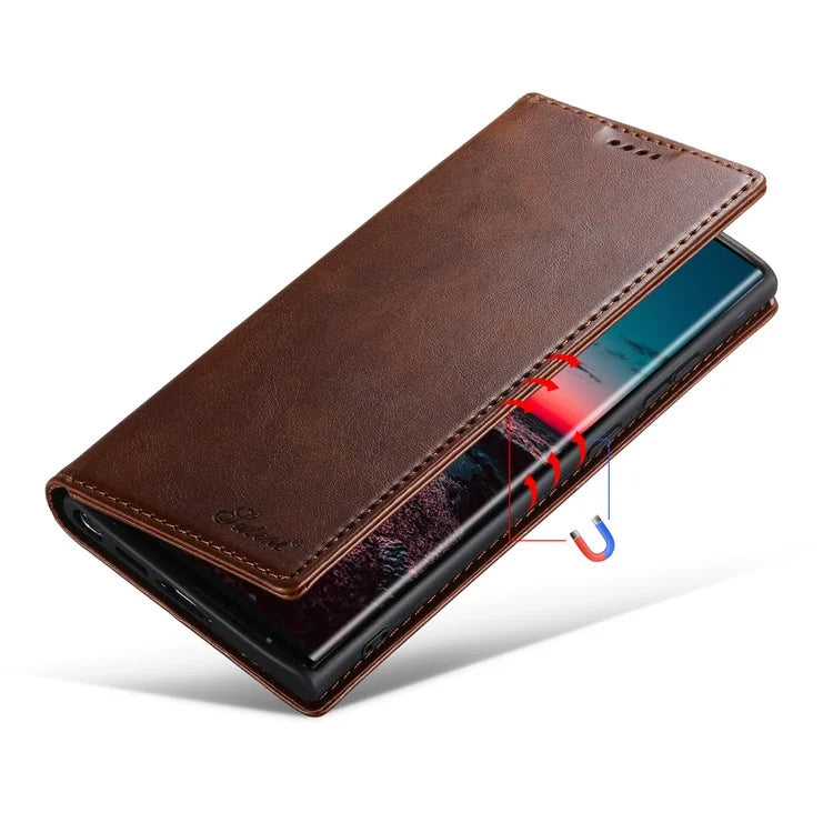 SUTENI For Samsung Galaxy S24 Ultra Case Magnetic Closing Flip Leather Phone Cover