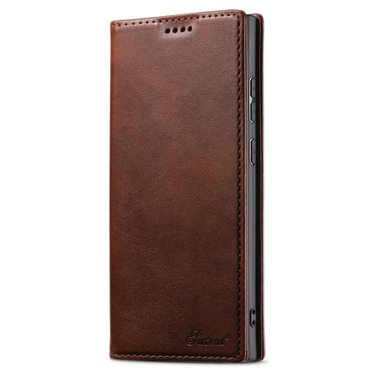SUTENI For Samsung Galaxy S24 Ultra Case Magnetic Closing Flip Leather Phone Cover