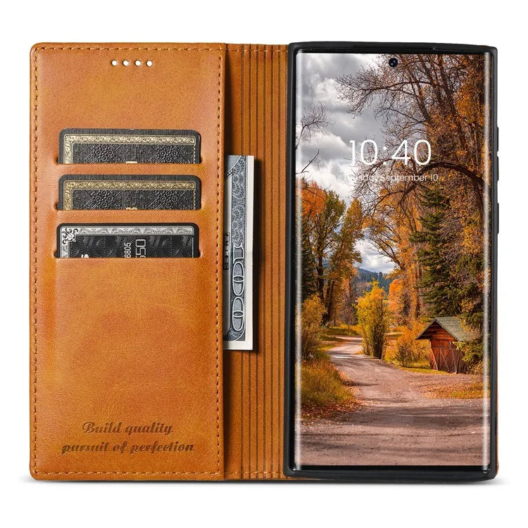 SUTENI For Samsung Galaxy S24 Ultra Case Magnetic Closing Flip Leather Phone Cover