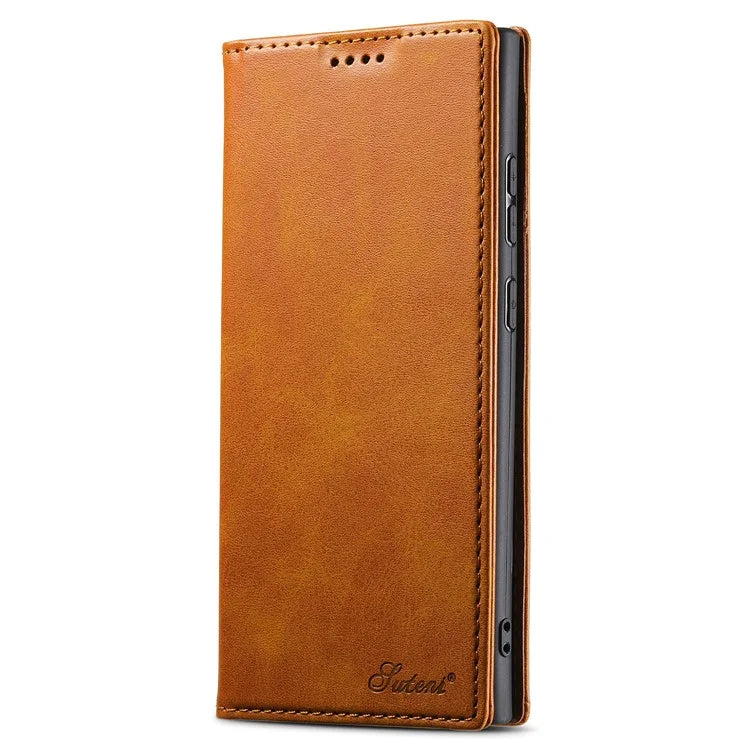 SUTENI For Samsung Galaxy S24 Ultra Case Magnetic Closing Flip Leather Phone Cover