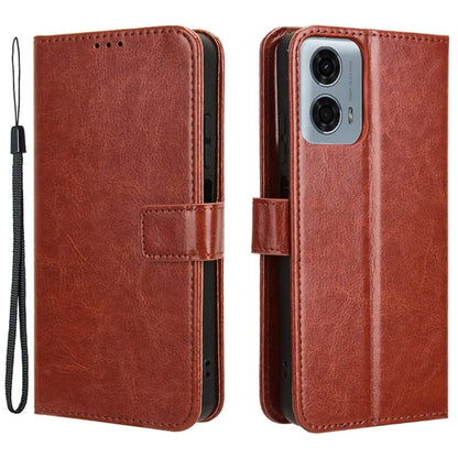 For Motorola Moto G34 5G Case Crazy Horse Texture Leather Wallet Stand Anti-drop Cell Phone Cover