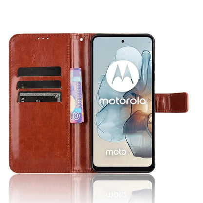For Motorola Moto G34 5G Case Crazy Horse Texture Leather Wallet Stand Anti-drop Cell Phone Cover