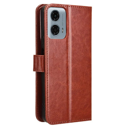 For Motorola Moto G34 5G Case Crazy Horse Texture Leather Wallet Stand Anti-drop Cell Phone Cover