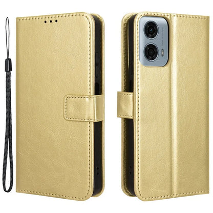 For Motorola Moto G34 5G Case Crazy Horse Texture Leather Wallet Stand Anti-drop Cell Phone Cover