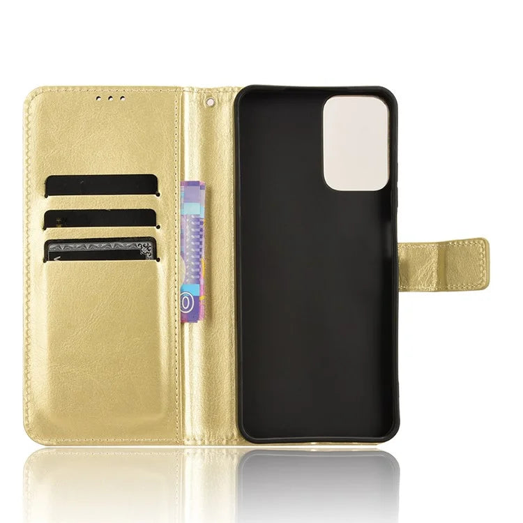 For Motorola Moto G34 5G Case Crazy Horse Texture Leather Wallet Stand Anti-drop Cell Phone Cover