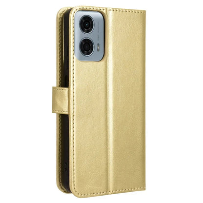 For Motorola Moto G34 5G Case Crazy Horse Texture Leather Wallet Stand Anti-drop Cell Phone Cover