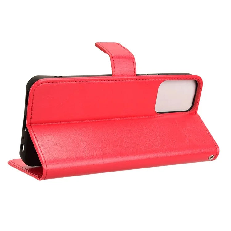 For Motorola Moto G34 5G Case Crazy Horse Texture Leather Wallet Stand Anti-drop Cell Phone Cover