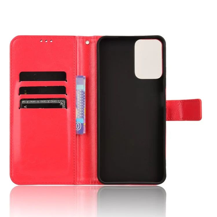For Motorola Moto G34 5G Case Crazy Horse Texture Leather Wallet Stand Anti-drop Cell Phone Cover