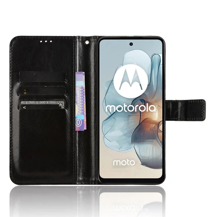For Motorola Moto G34 5G Case Crazy Horse Texture Leather Wallet Stand Anti-drop Cell Phone Cover
