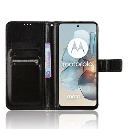 For Motorola Moto G34 5G Case Crazy Horse Texture Leather Wallet Stand Anti-drop Cell Phone Cover