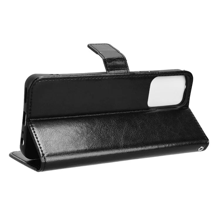 For Motorola Moto G34 5G Case Crazy Horse Texture Leather Wallet Stand Anti-drop Cell Phone Cover