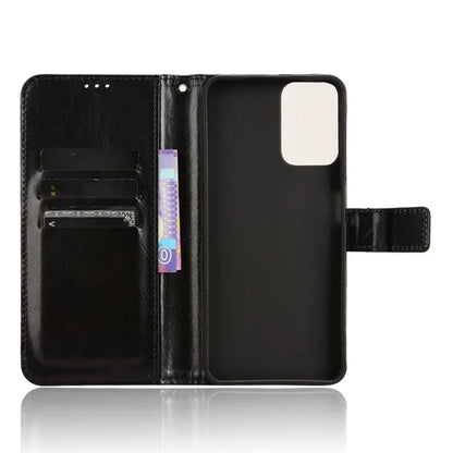 For Motorola Moto G34 5G Case Crazy Horse Texture Leather Wallet Stand Anti-drop Cell Phone Cover