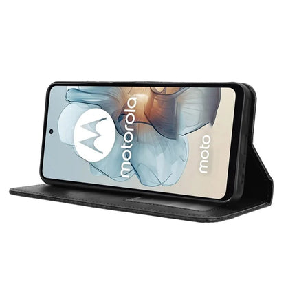 For Motorola Moto G34 5G Cell Phone Case PU Leather Wallet Magnetic Closing Drop-proof Stand Cover