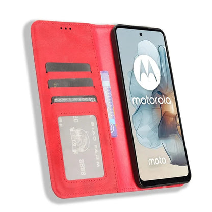 For Motorola Moto G34 5G Cell Phone Case PU Leather Wallet Magnetic Closing Drop-proof Stand Cover