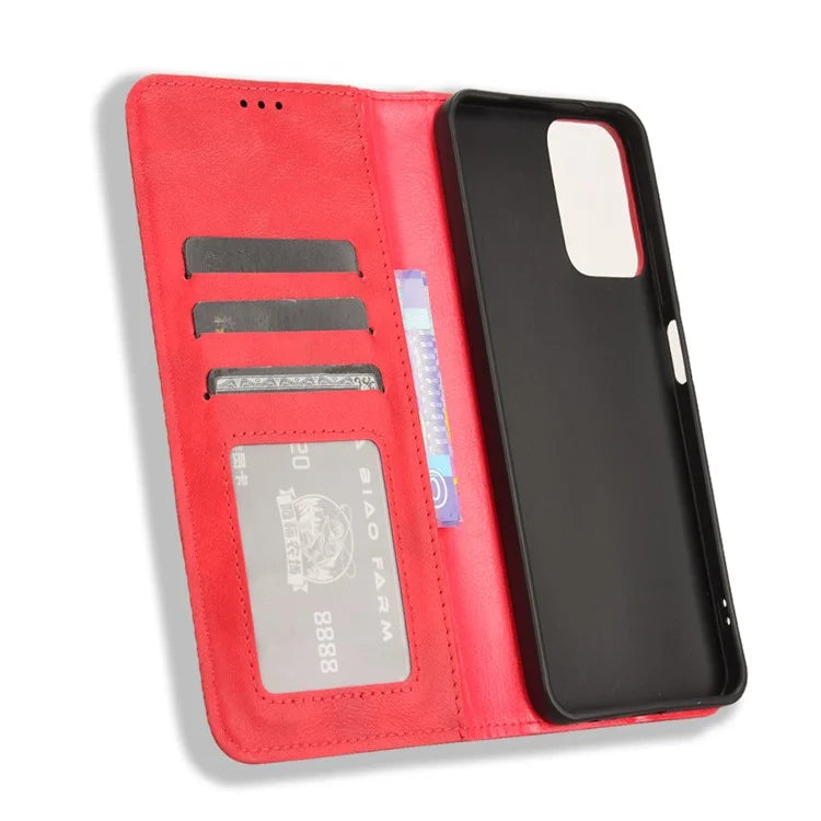For Motorola Moto G34 5G Cell Phone Case PU Leather Wallet Magnetic Closing Drop-proof Stand Cover