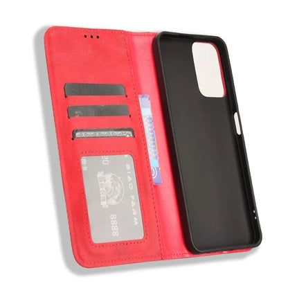 For Motorola Moto G34 5G Cell Phone Case PU Leather Wallet Magnetic Closing Drop-proof Stand Cover