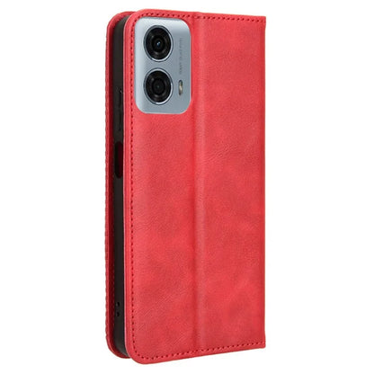 For Motorola Moto G34 5G Cell Phone Case PU Leather Wallet Magnetic Closing Drop-proof Stand Cover