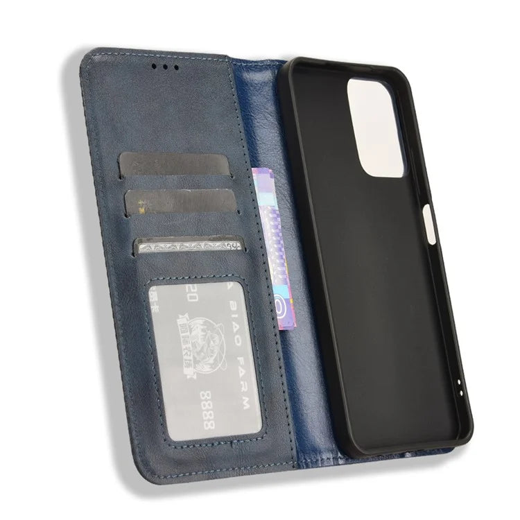 For Motorola Moto G34 5G Cell Phone Case PU Leather Wallet Magnetic Closing Drop-proof Stand Cover