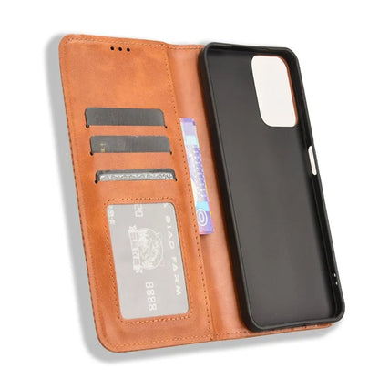 For Motorola Moto G34 5G Cell Phone Case PU Leather Wallet Magnetic Closing Drop-proof Stand Cover