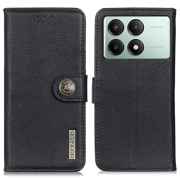 KHAZNEH For Xiaomi Redmi K70E 5G / Poco X6 Pro 5G Wallet Phone Case Cowhide Texture Leather Cover