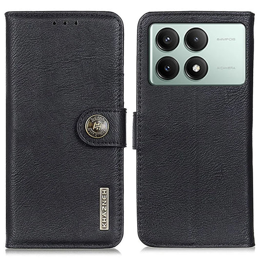 KHAZNEH For Xiaomi Redmi K70E 5G / Poco X6 Pro 5G Wallet Phone Case Cowhide Texture Leather Cover