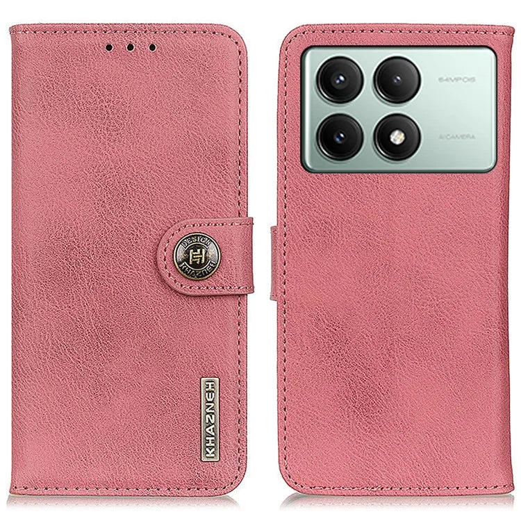 KHAZNEH For Xiaomi Redmi K70E 5G / Poco X6 Pro 5G Wallet Phone Case Cowhide Texture Leather Cover