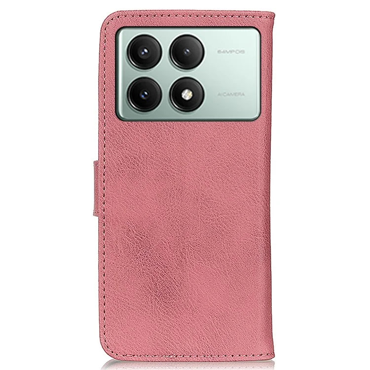 KHAZNEH For Xiaomi Redmi K70E 5G / Poco X6 Pro 5G Wallet Phone Case Cowhide Texture Leather Cover