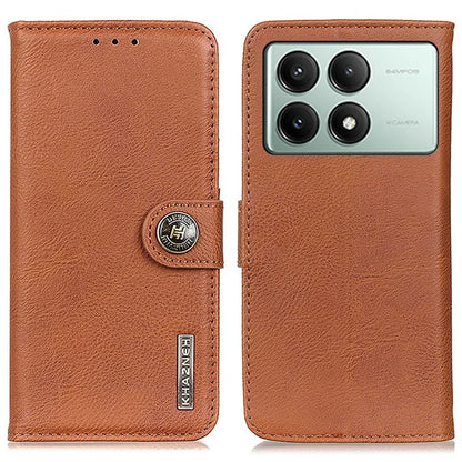 KHAZNEH For Xiaomi Redmi K70E 5G / Poco X6 Pro 5G Wallet Phone Case Cowhide Texture Leather Cover